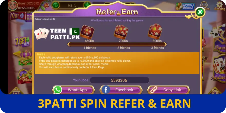 Affiliat program 3 Patti Spin